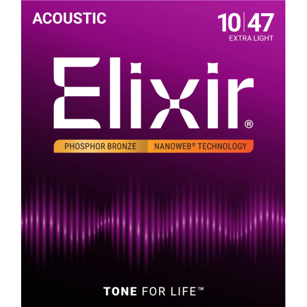 Elixir Nanoweb Acoustic Phosphor Bronze 16002 Extra Light 10-47